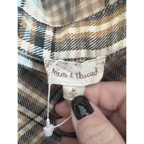 HEM & THREAD Boutique Flannel Shirt or Shacket SIZE M - Picture 2 of 3